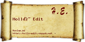 Holló Edit névjegykártya